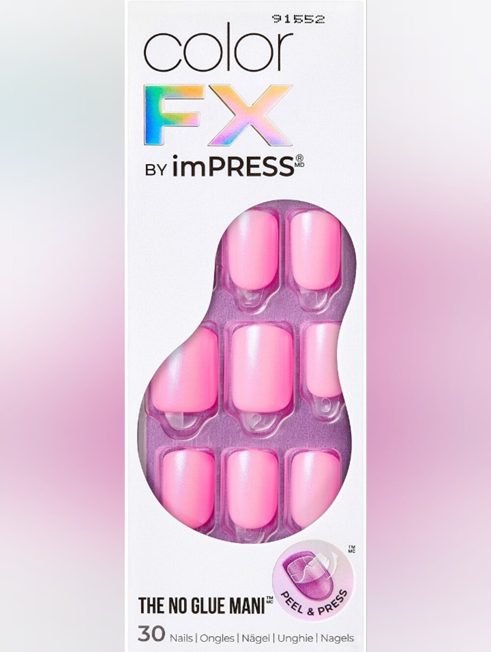 NWT imPRESS Color FX Pink Press-On Nails - Shiny Bubblegum Pink Set